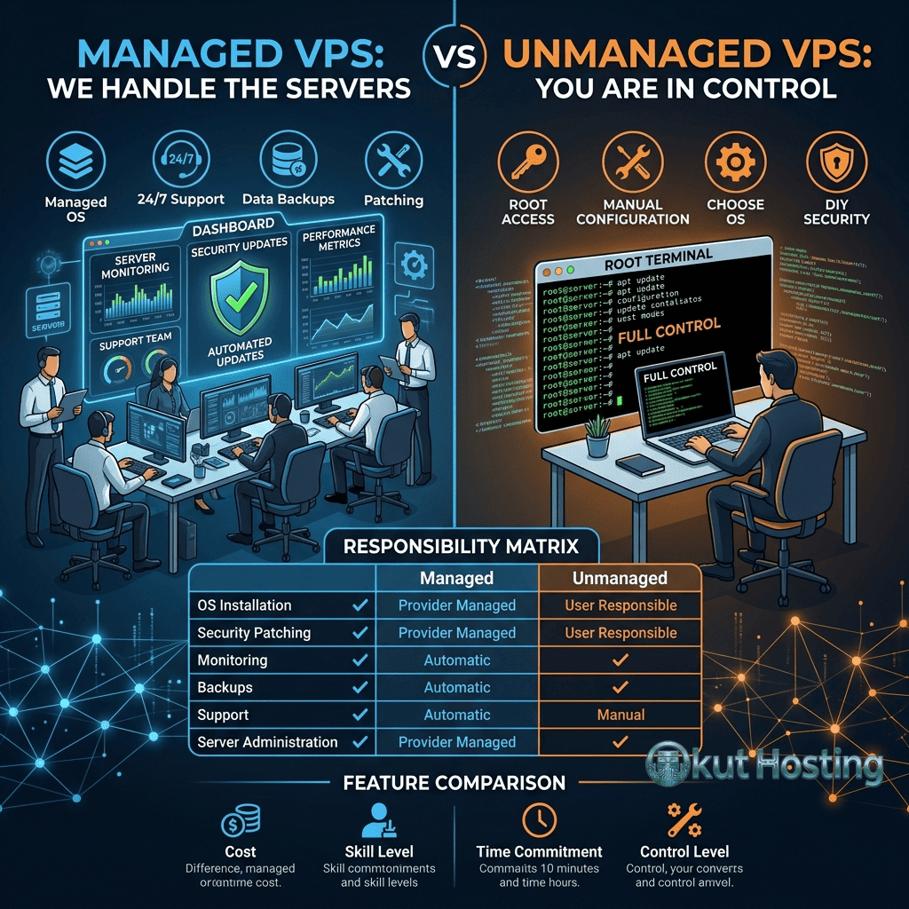 Managed vs Unmanaged VPS - Service Tier Comparison Guide - Featured Image